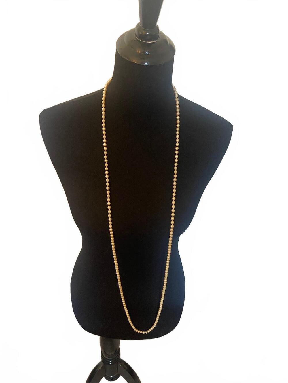 1960s Vintage Marcella faux pearl  Long Necklace